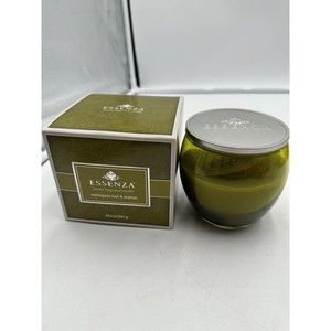 Essenza Fragrance Candle Mahogany Leaf Leather Green Wax Gift Box Mothers Day